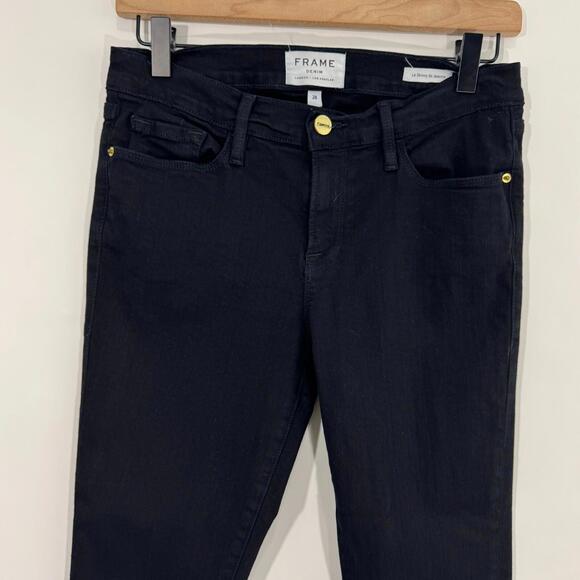 FRAME Denim Women’s Size 28 Black Film Noir Le Skinny de Jeanne Mid Rise Jeans - Picture 2 of 12